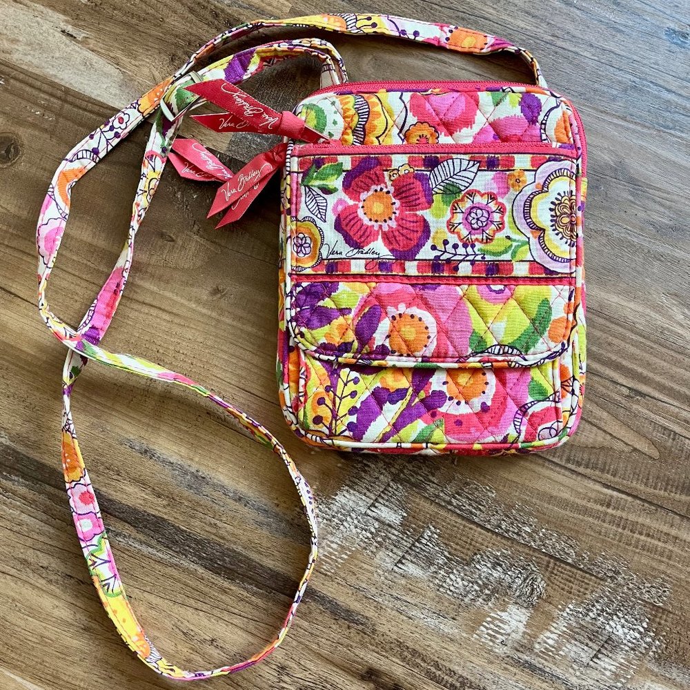 Vera Bradley Mini Hipster Purse | Clementine Pattern |  Pink Orange Floral Bag
